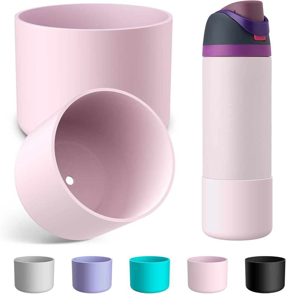 2PCS Silicone Water Bottle Boot for Owala 24oz 32oz 40oz, Anti-Slip Protective Sleeve Bottom Bump... | Amazon (US)