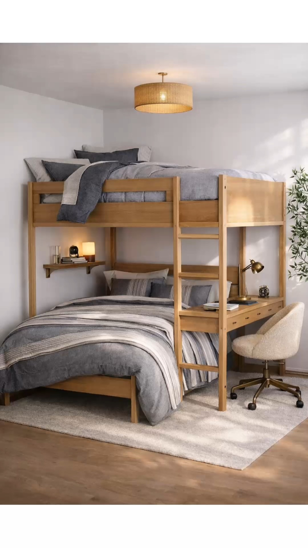 Teen bedroom with double bunk beds and desk
Neutral, organic modern, transitional, minimalist, wood, gray, black, beige, teen bedding, kids room, quilt, flush mount light, desk chair, homework room, playroom, twins bedroom, Pottery Barn style, Amazon home finds, earthy aesthetic, moody, Restoration Hardware look, Walmart, Targett

#LTKKids #LTKSaleAlert #LTKHome