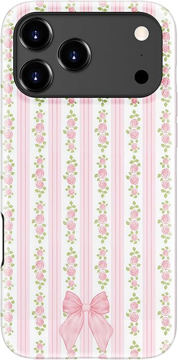 DEENAKIN for iPhone 17 Pro Max Case Cute,Aesthetic Pink Rose Ribbon Bow Coquette Phone Case, Comp... | Amazon (US)