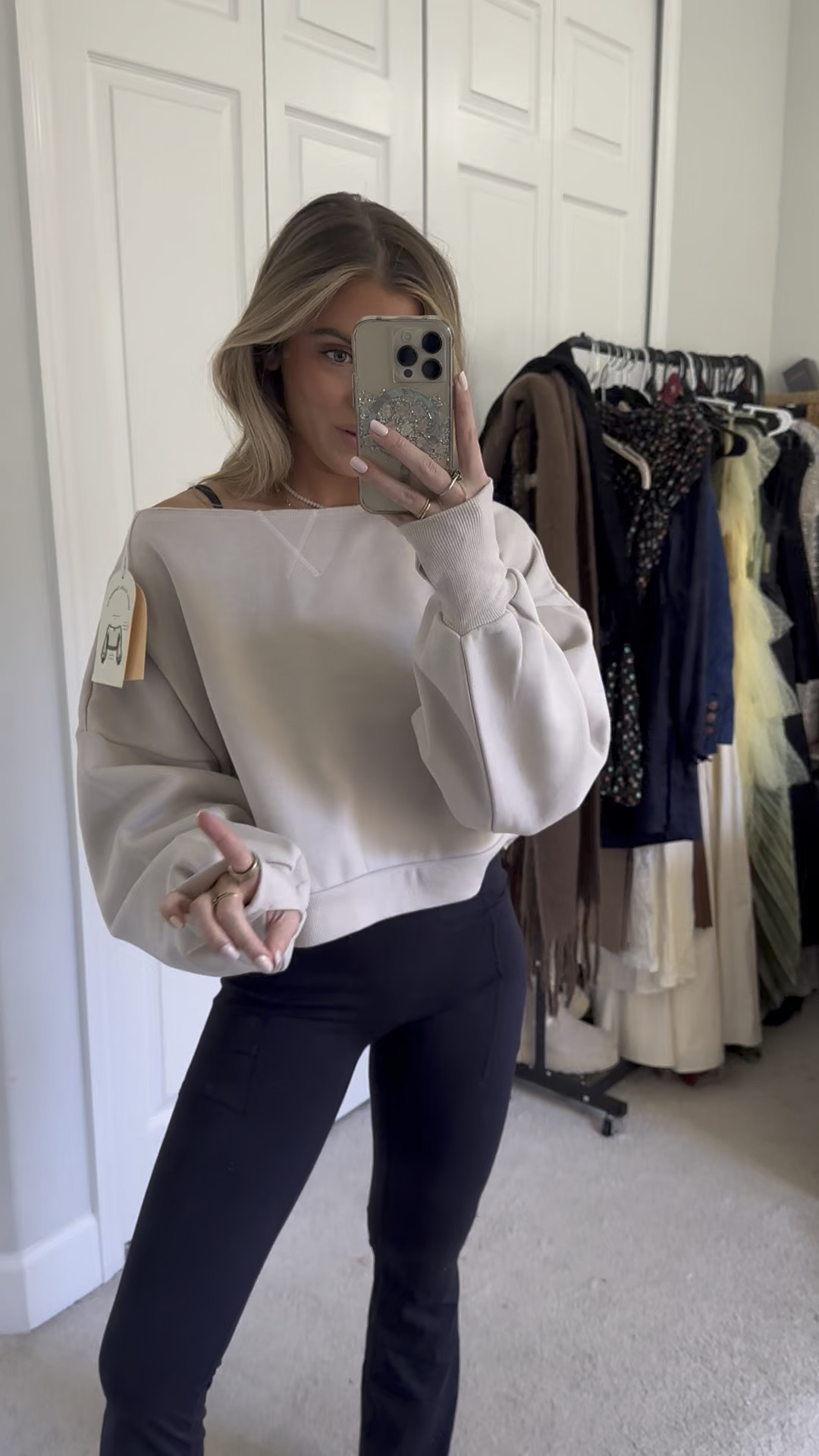 Target Blogilates Women's Dance Studio Off the Shoulder Sweatshirt size XS  Layer up in comfort, pre or post workout with the Dance Studio Sweatshirt from Blogilates! This oversized, off-the-shoulder sweatshirt features blousy, dramatic sleeves, dropped shoulders, stretchy ribbed hem and cuffs, and thumbholes making it the perfect layering piece to take you from studio to street. Brought to you by Designer and Creator, Cassey Ho, the Dance Studio Sweatshirt is designed to help you look, feel, and perform your best. Only at Target!

#LTKActive #LTKWatchNow #LTKFitness