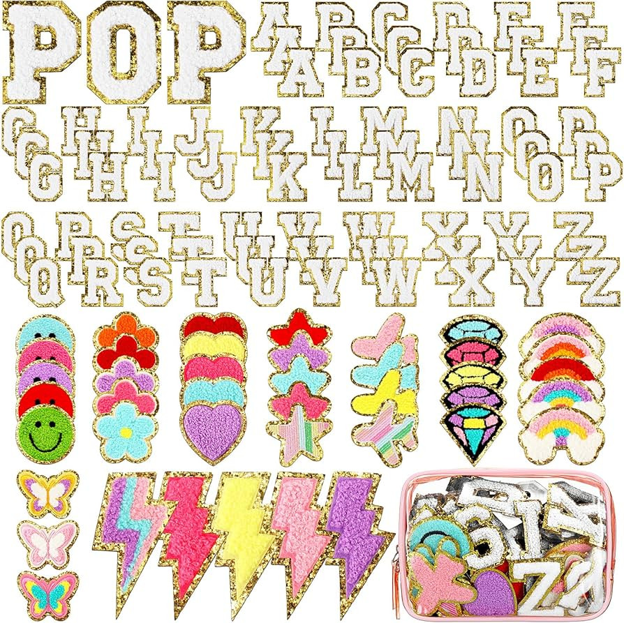 Yilloog 120 Pcs Chenille Letter Patches Iron on Patches Embroidered Hat Patches Include 78 Letter... | Amazon (US)