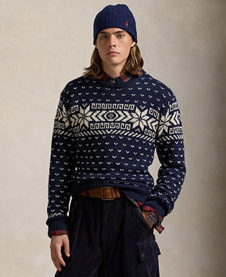 Polo Ralph Lauren Men's Snowflake Cotton-Cashmere Sweater - Macy's | Macy's