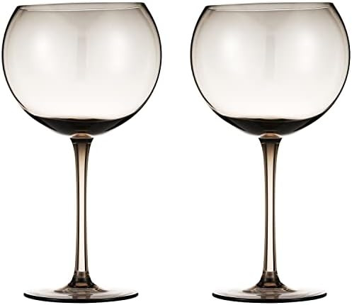 Berkware Set of 4 Colored Glasses - Luxurious and Elegant Smoke Colored Glassware - Oversized Wine G | Amazon (US)