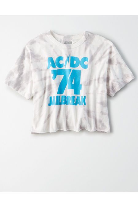 Tailgate Women's AC/DC Tie-Dye Cropped T-Shirt | American Eagle Outfitters (US & CA)