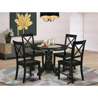 HomeStock 5 Piece Round Kitchen Dining Set Black | Target