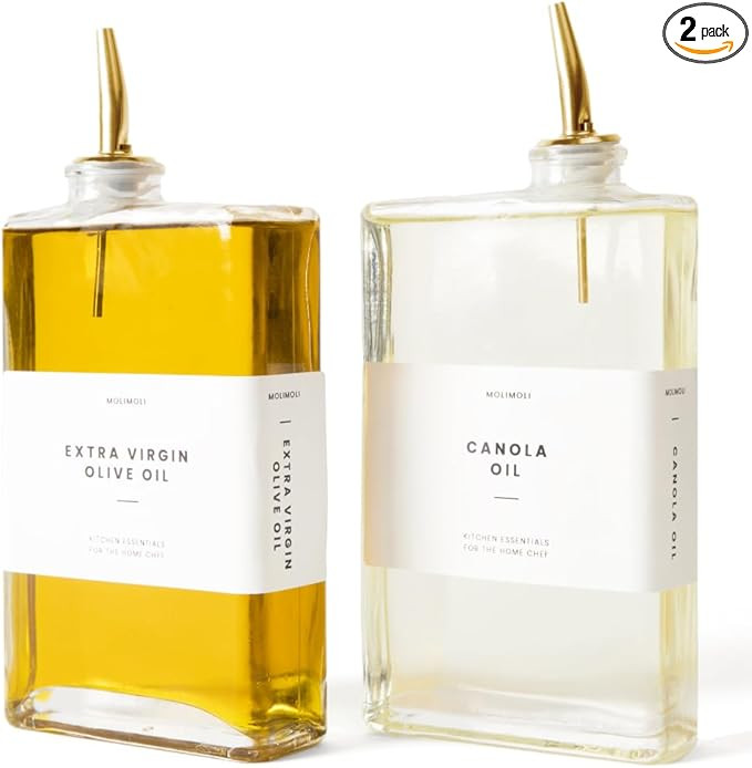 Molimoli Olive Oil Dispenser Bottle for Kitchen, Automatic Pourer, Glass Bottle Dispenser for Kit... | Amazon (US)