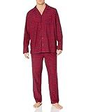 Nautica Men's Cozy Fleece Plaid Pajama Set, Red/Blue, X-Large | Amazon (US)