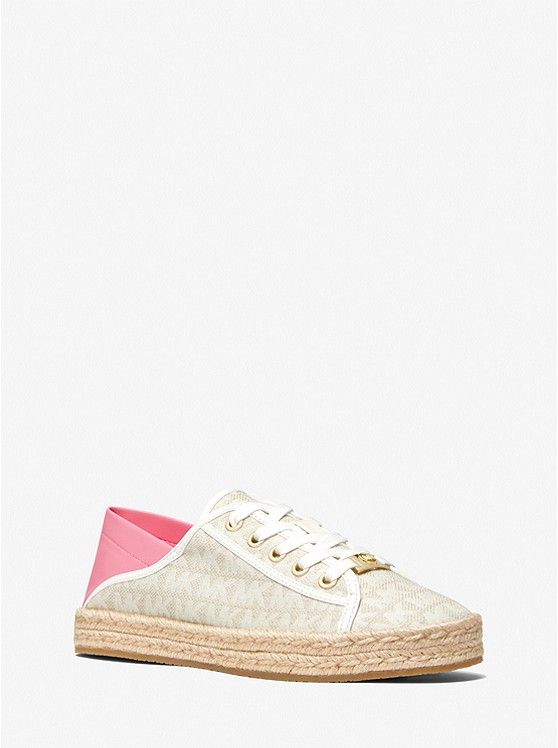 Libby Logo Jacquard Collapsible-Heel Sneaker | Michael Kors US