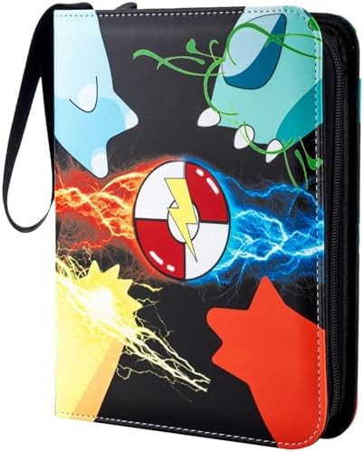 Card Binder 4 Pocket with 50 Removable Sleeves-Can Hold 400 Cards,3-Ring Zipper Sports Book is Gi... | Amazon (US)
