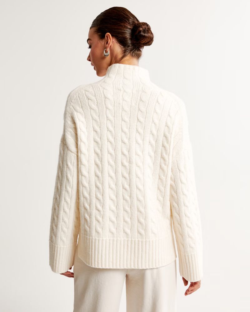 Cable Easy Funnel Neck Sweater | Abercrombie & Fitch (US)