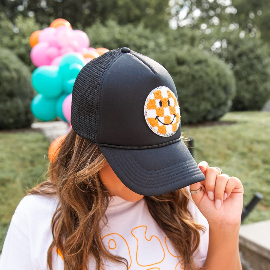 Chenille Checkerboard Smiley Trucker Cap | Southern Made Tees | Shop Southern Made & Southern Made Tees
