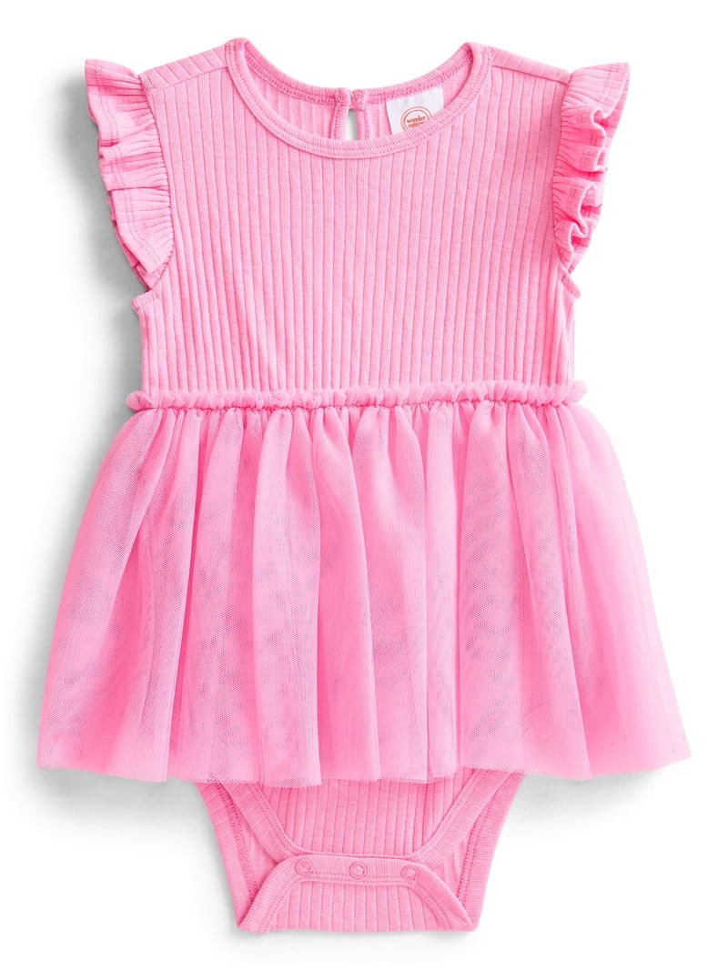 Wonder Nation Baby Girls Tulle Dress, Sizes 0/3M-24M | Walmart (US)