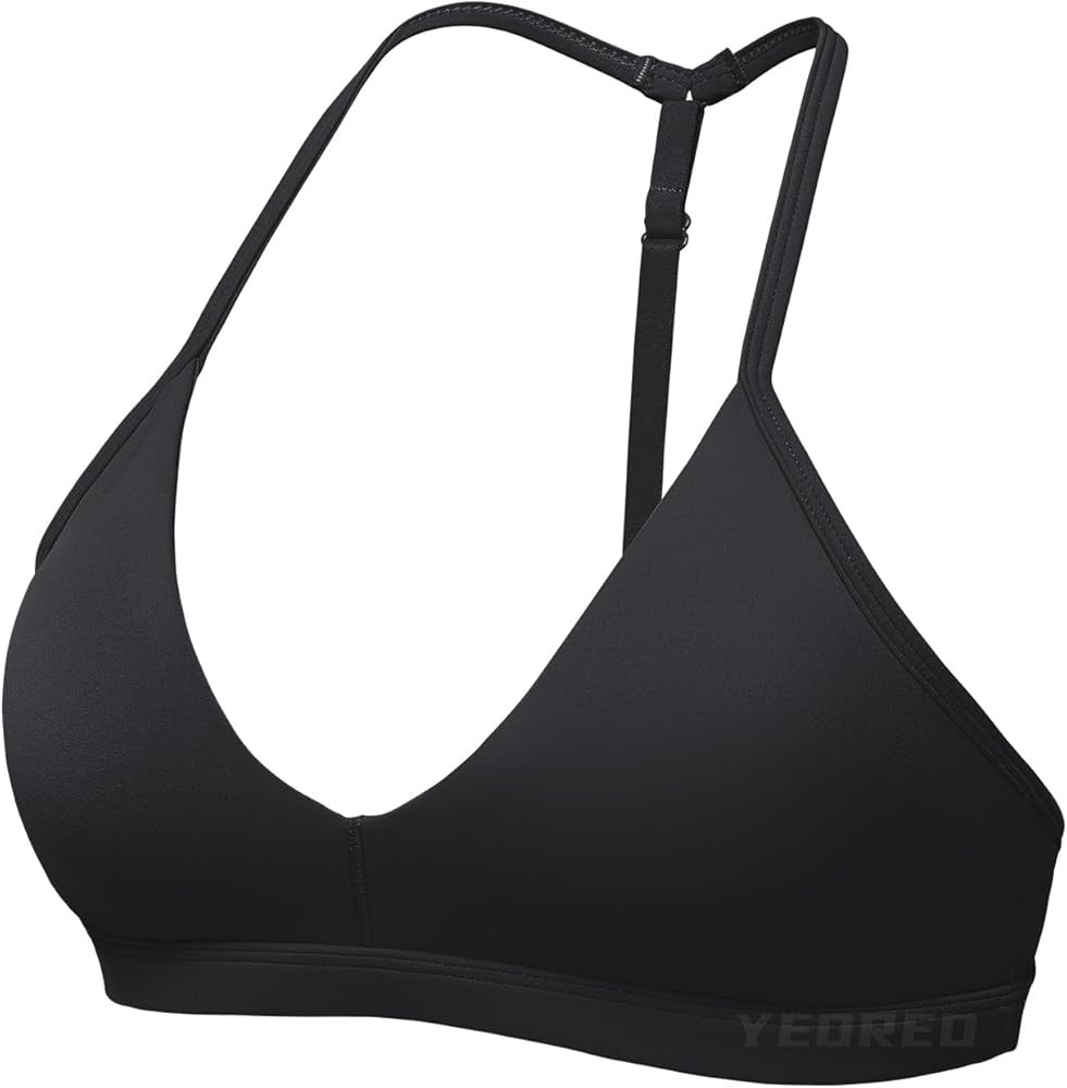 YEOREO Sports Bras for Women Strappy Padded Halter Ericie Open Back Light Impact Deep V Neck Yoga... | Amazon (US)