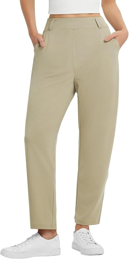 baleaf Womens Ankle Barrel Pants Stretch Travel Pants Petite Work Pants Casual Slacks with Pocket... | Amazon (US)