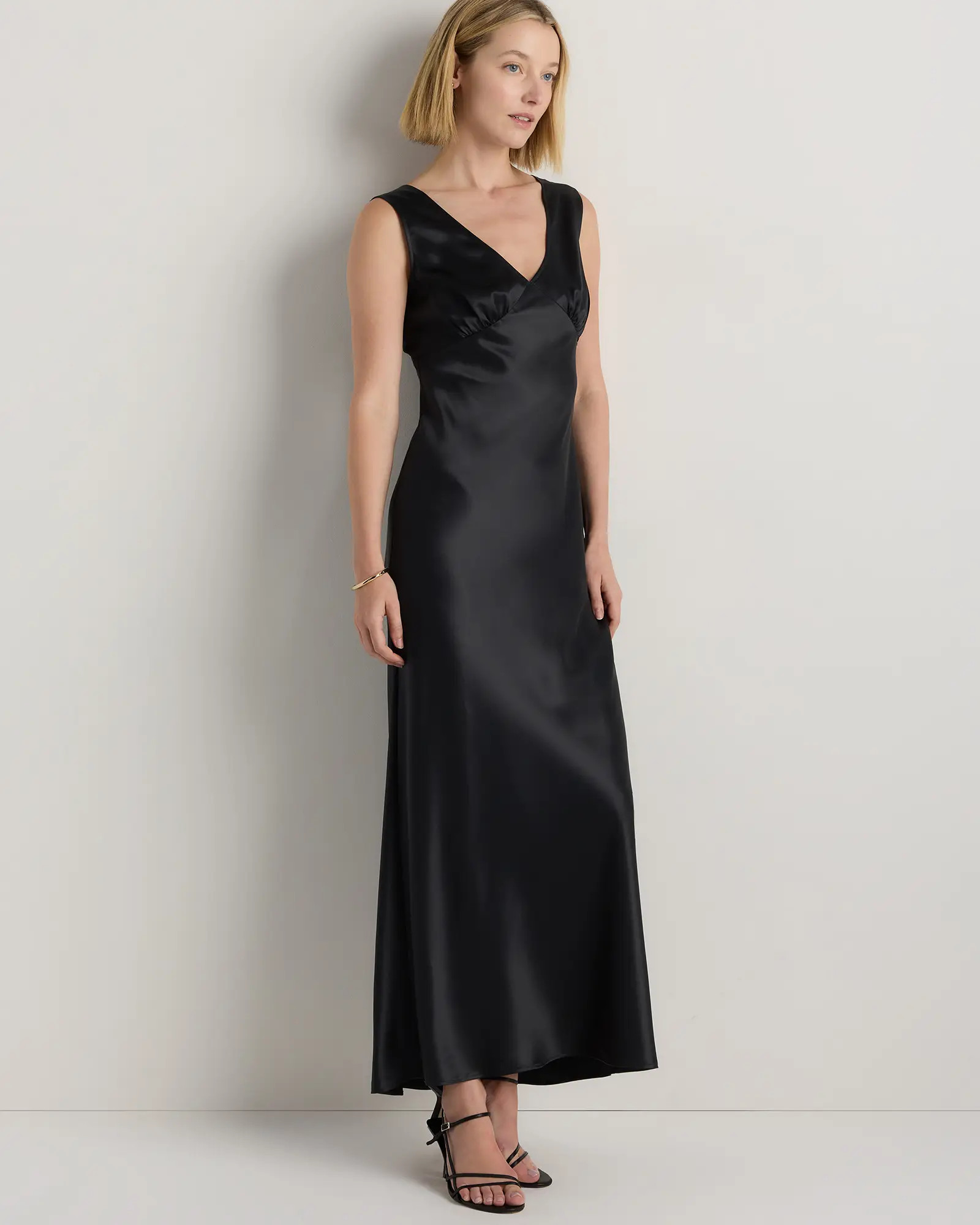 100% Washable Silk V-Neck Maxi Dress | Quince