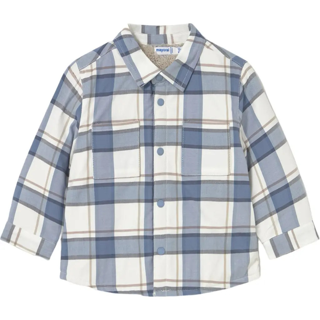 Mayoral Plaid Overshirt in Blue at Nordstrom, Size 3T | Nordstrom