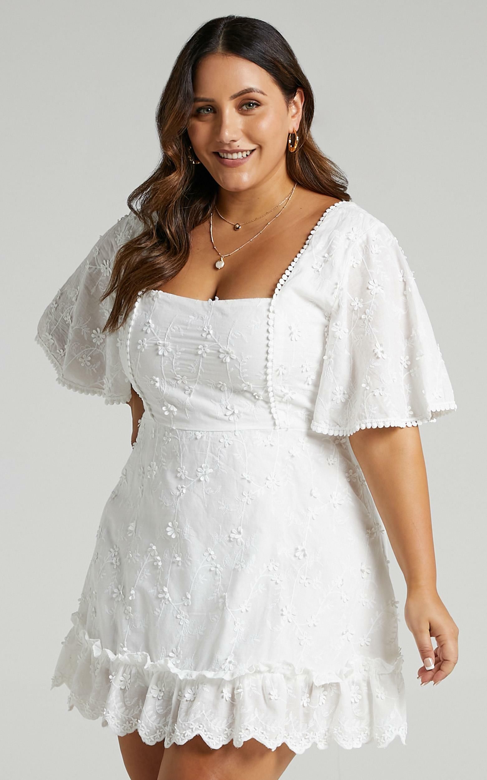 Fancy A Spritz Dress in White Embroidery | Showpo - deactived