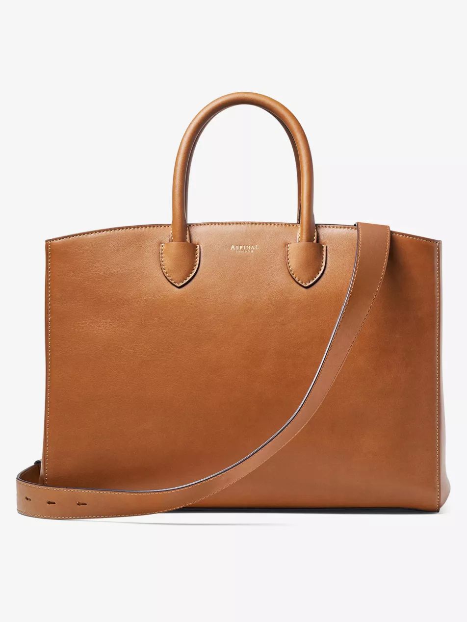 Madison logo-print leather tote bag | Selfridges
