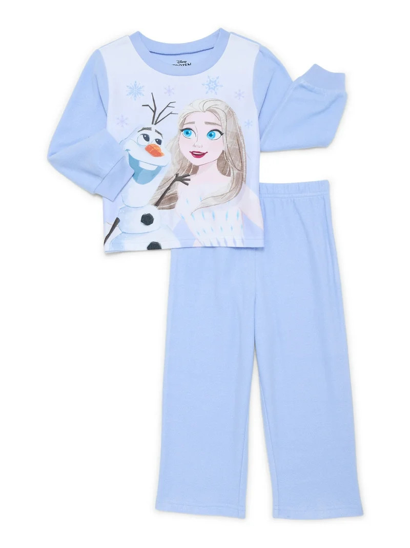 Disney Frozen Toddler Girls Long Sleeve Top and Pants Pajama Set, 2-Piece, Sizes 12M-5T | Walmart (US)