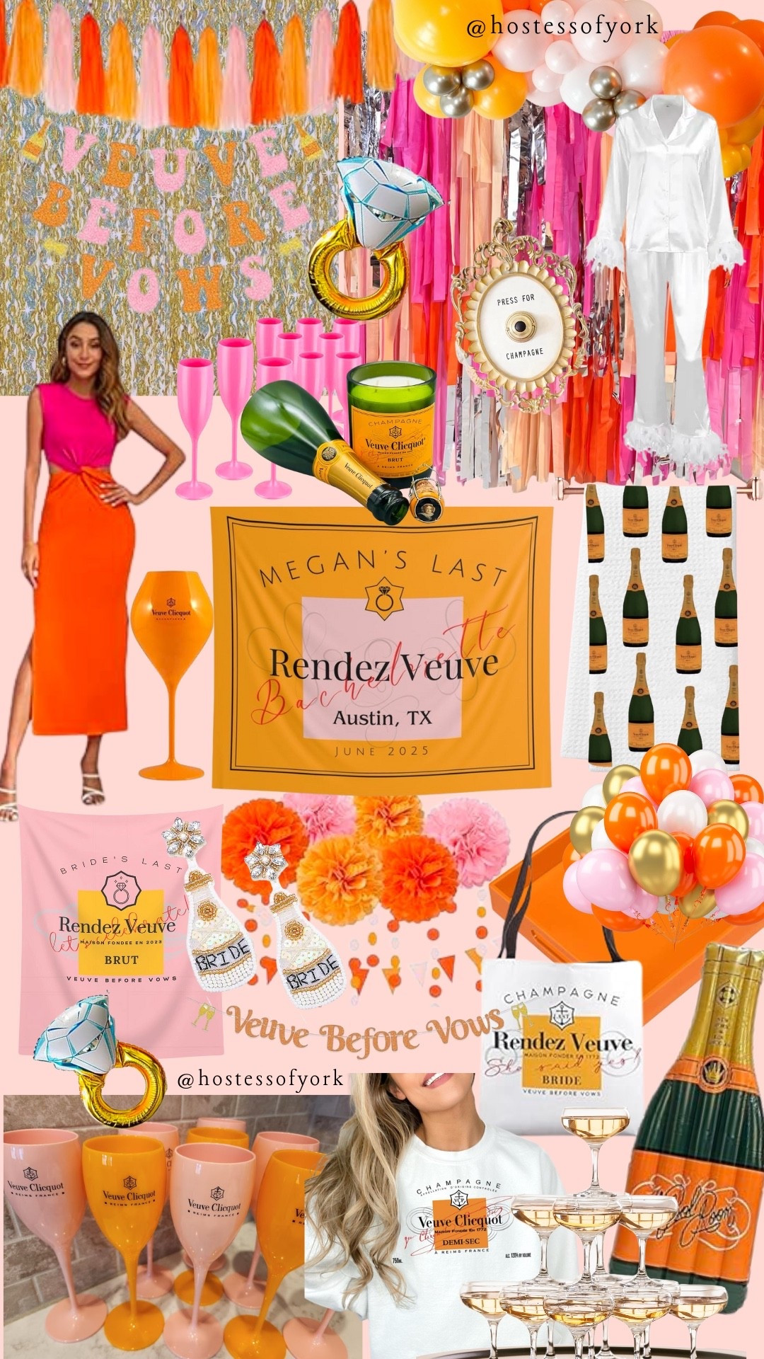 RendezVeuve Bachelorette Party Theme Idea! A new take on a classic theme! 🥂🍾

#bride #champagne #bachelorette #party #unique #idea #decorations #outfits #bridal #pink #orange #gifts #bridesmaids #classy #chic

#LTKParties #LTKWedding