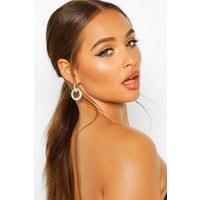 Womens Rhinestone Ring Detail Drop Earring - Grey - One Size | boohoo (US & Canada)