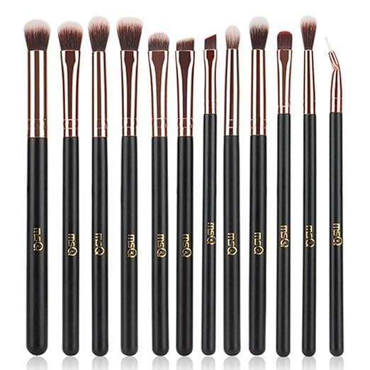 MSQ Eye Makeup Brushes 12pcs Rose Gold Eyeshadow Makeup Brushes Set with Soft Synthetic Hairs & R... | Amazon (US)