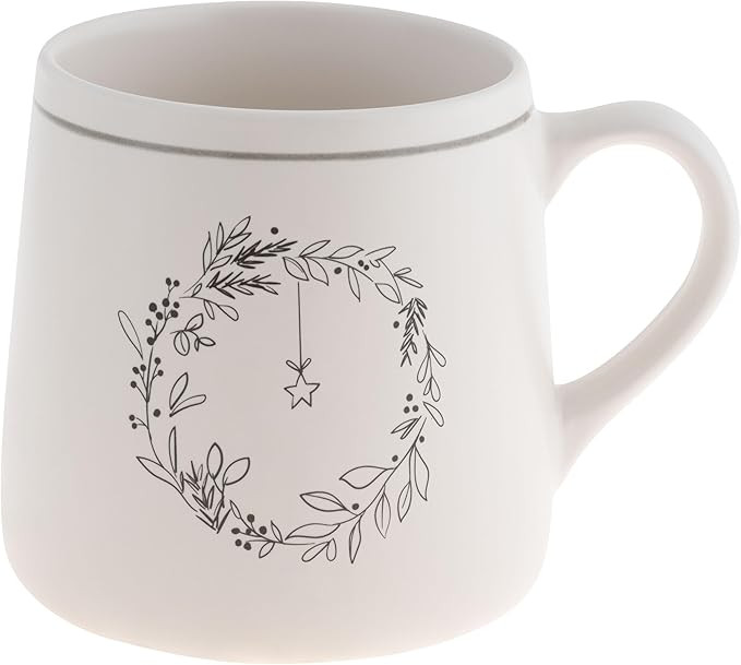 Karma Gifts, Winter White Mug, Wreath, 18 OZ | Amazon (US)