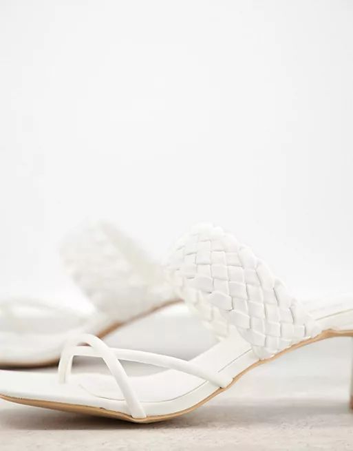 Glamorous heeled sandals with woven detail in white | ASOS (Global)