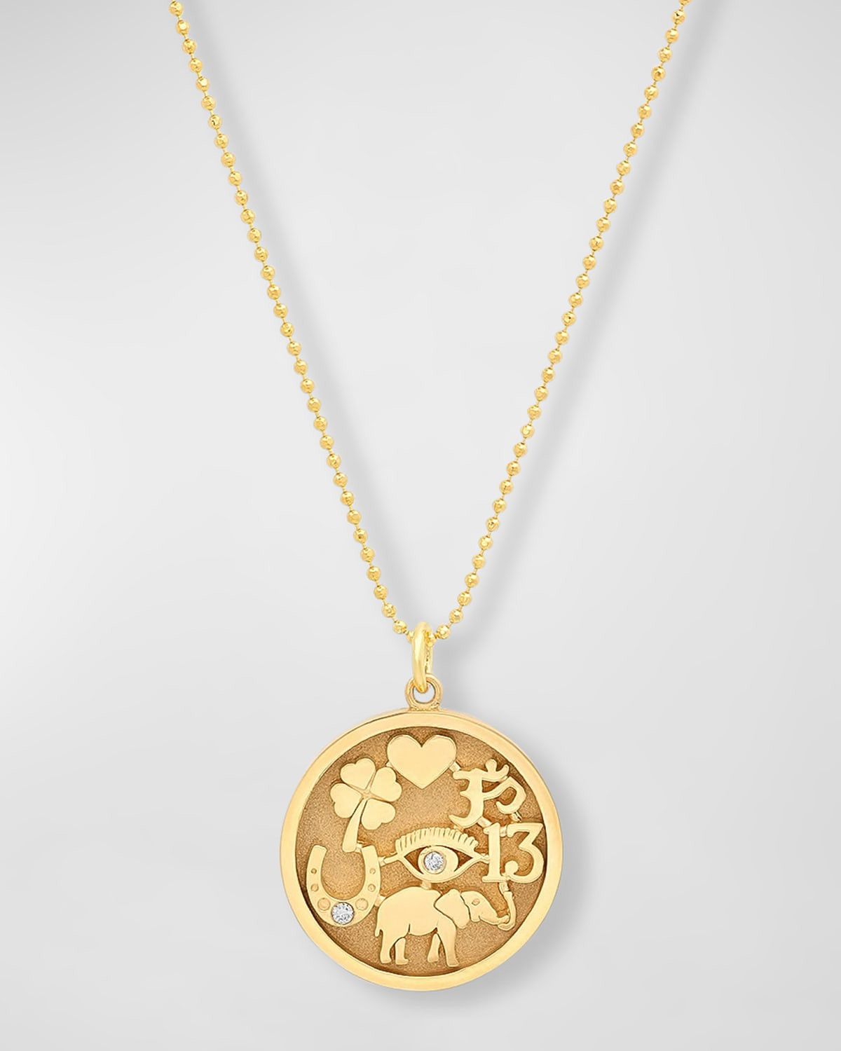 18k Good Luck Pendant Necklace with Diamonds | Neiman Marcus