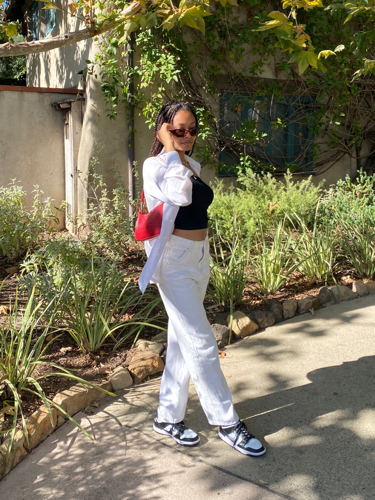 nike, panda dunks, black and white shoes, white cargos, white cargo pants, white button up shirt 

#LTKfit #LTKstyletip #LTKshoecrush