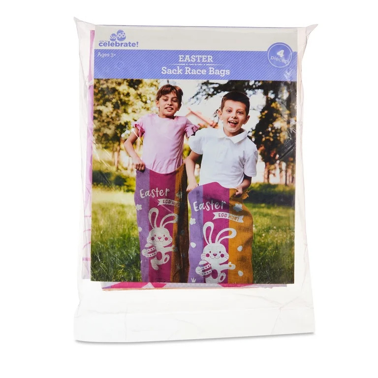 Easter Pink, Orange, and Purple Bunny Sack Race Bags, 4 Count, by Way To Celebrate | Walmart (US)