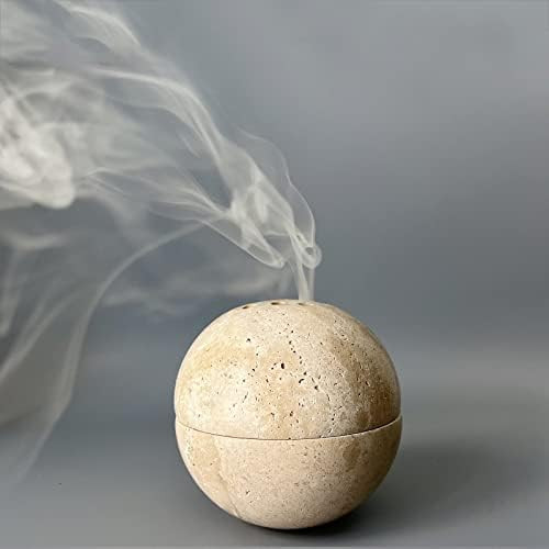 SAIDKOCC 9 Holes Handmade Natural Marble Round Incense Burner Holder for Meditation Decorative Ro... | Amazon (US)