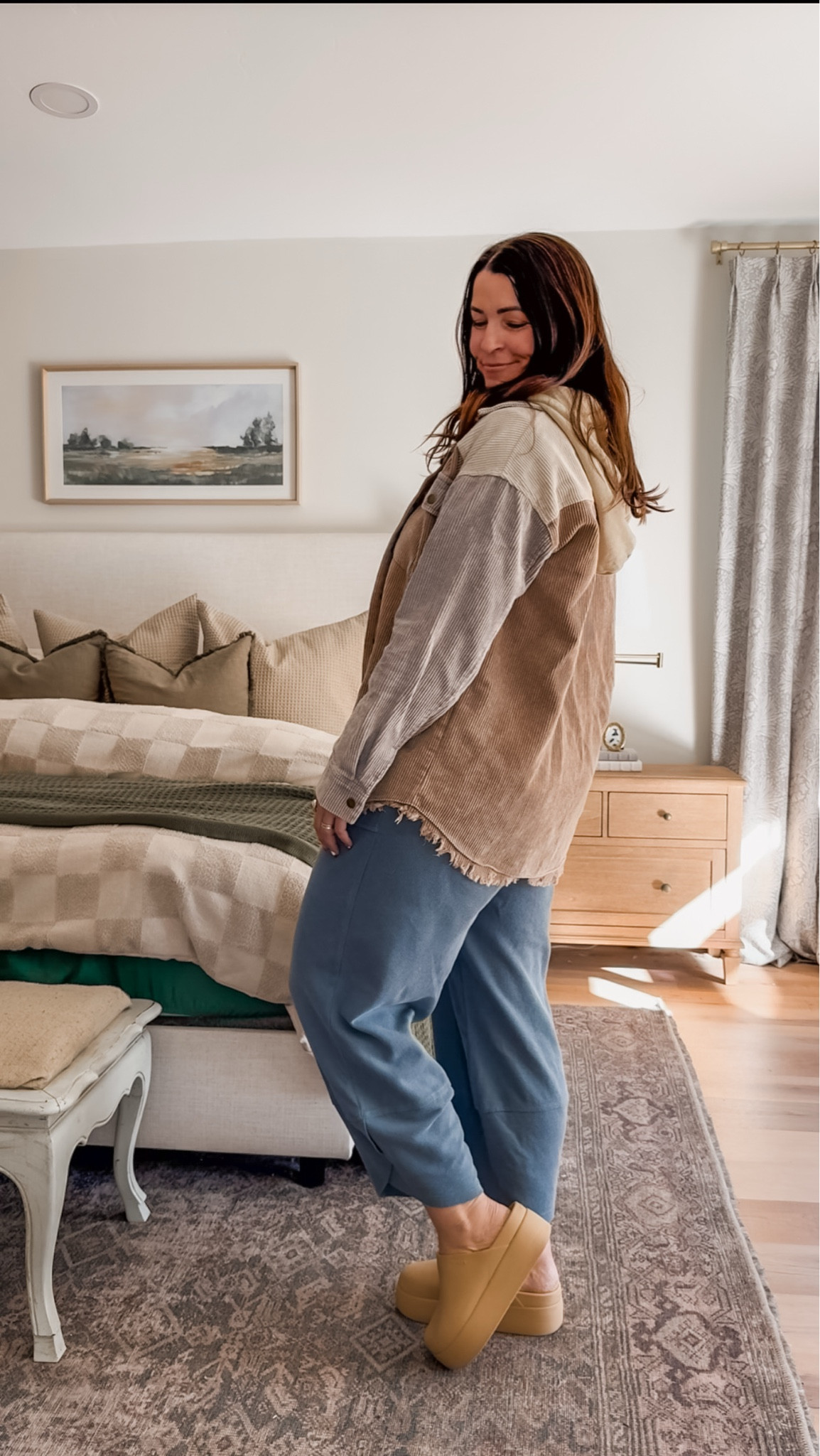 Found the perfect cozy yet stylish outfit to wear all winter long! You'll love this comfy corduroy shacket paired with wide-leg cotton barrel pants and platform clogs for a chic, laid-back look. 🧥🤍👖



#LTKStyleTip #LTKFindsUnder50 #LTKOver40