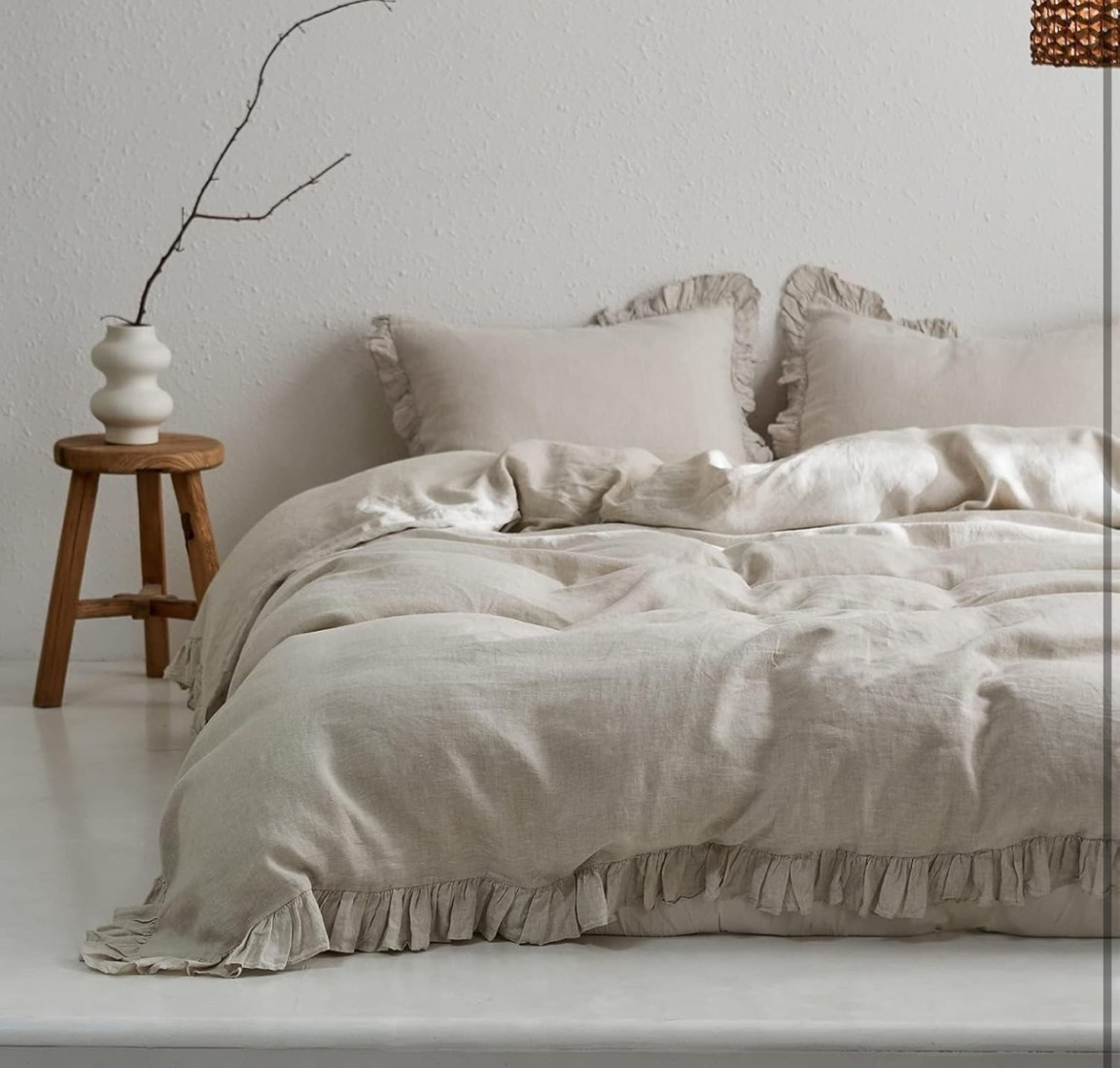 Amazon linen duvet cover that looks like Anthropologie 🤍 A neutral, ruffled duvet that gives that effortless, European-inspired bedroom look. Soft, breathable, and such a good budget-friendly alternative to high-end linen bedding. Linked here ✨

#LTKmomlife #LTKHome #LTKSaleAlert