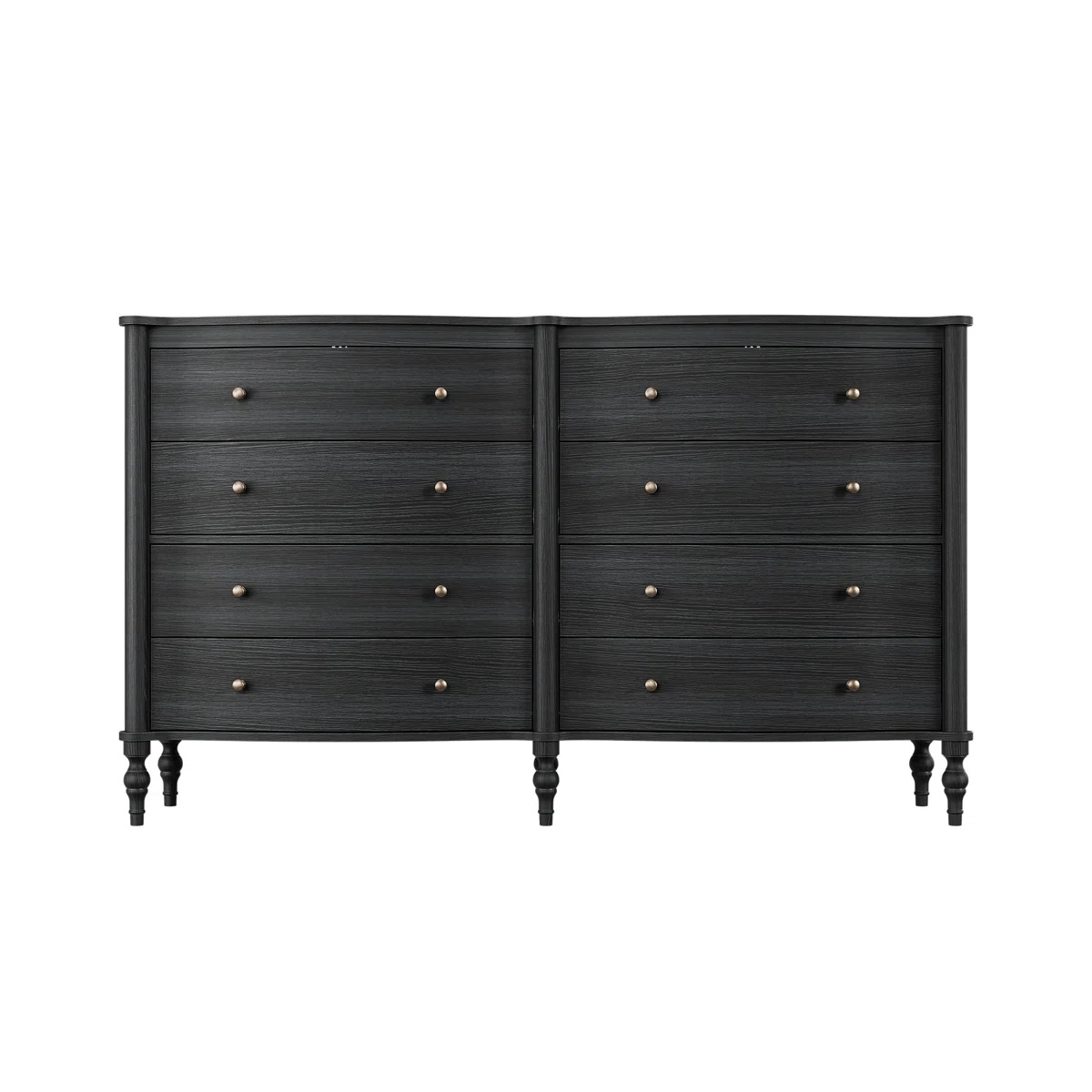 63'' W Vintage 8-Drawer Dresser With Curved Panels & Solid Wood Base | Wayfair North America