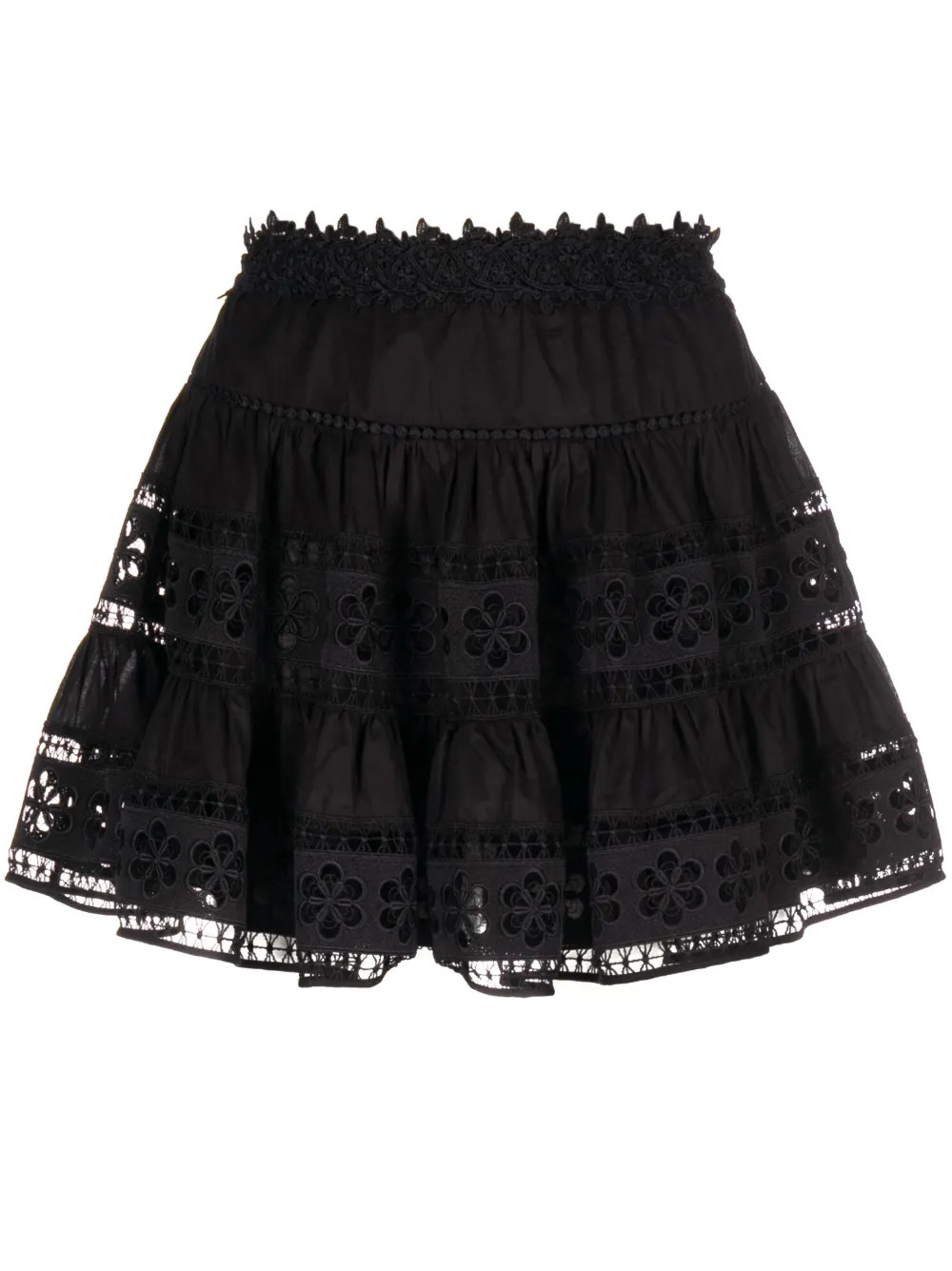 floral-lace panelled skirt | Farfetch Global