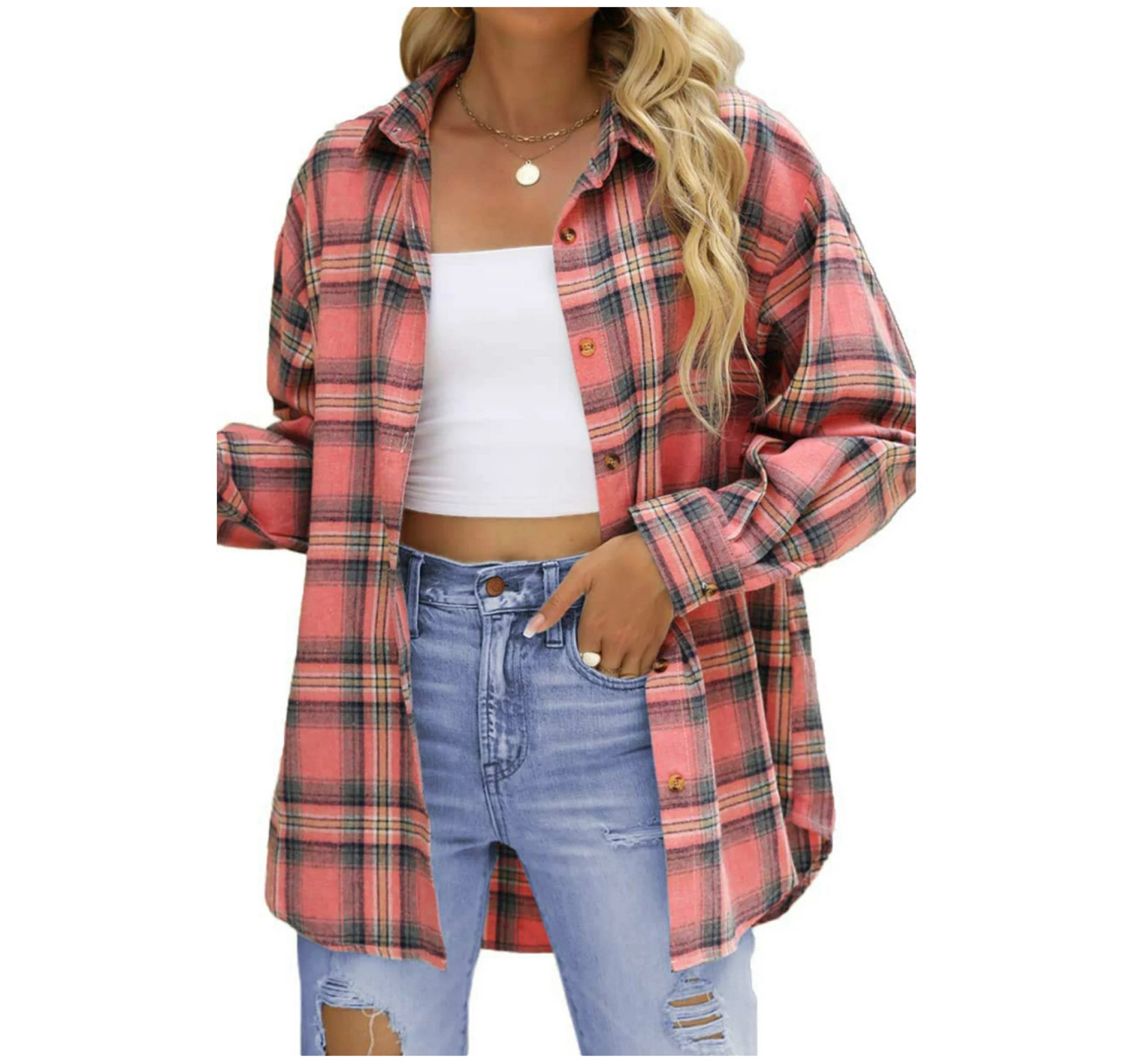 Plaid Flannel Shirts for Women 