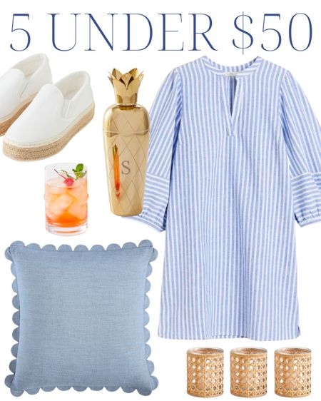 White platform, espadrilles, gold pineapple, martini, shaker, hostess gift, spring shoes, blue and white tunic, dress rattan cane candleholders, light, blue chambray, scalloped pillow, 5 under $50, spring decor, spring table, spring outfit, spring style, preppy outfit, affordable style, classic style, Easter outfit, Easter style, home decor, classic home, grandmillennial home, grandmillennial decor, grandmillennial style

#LTKhome #LTKunder50 #LTKstyletip