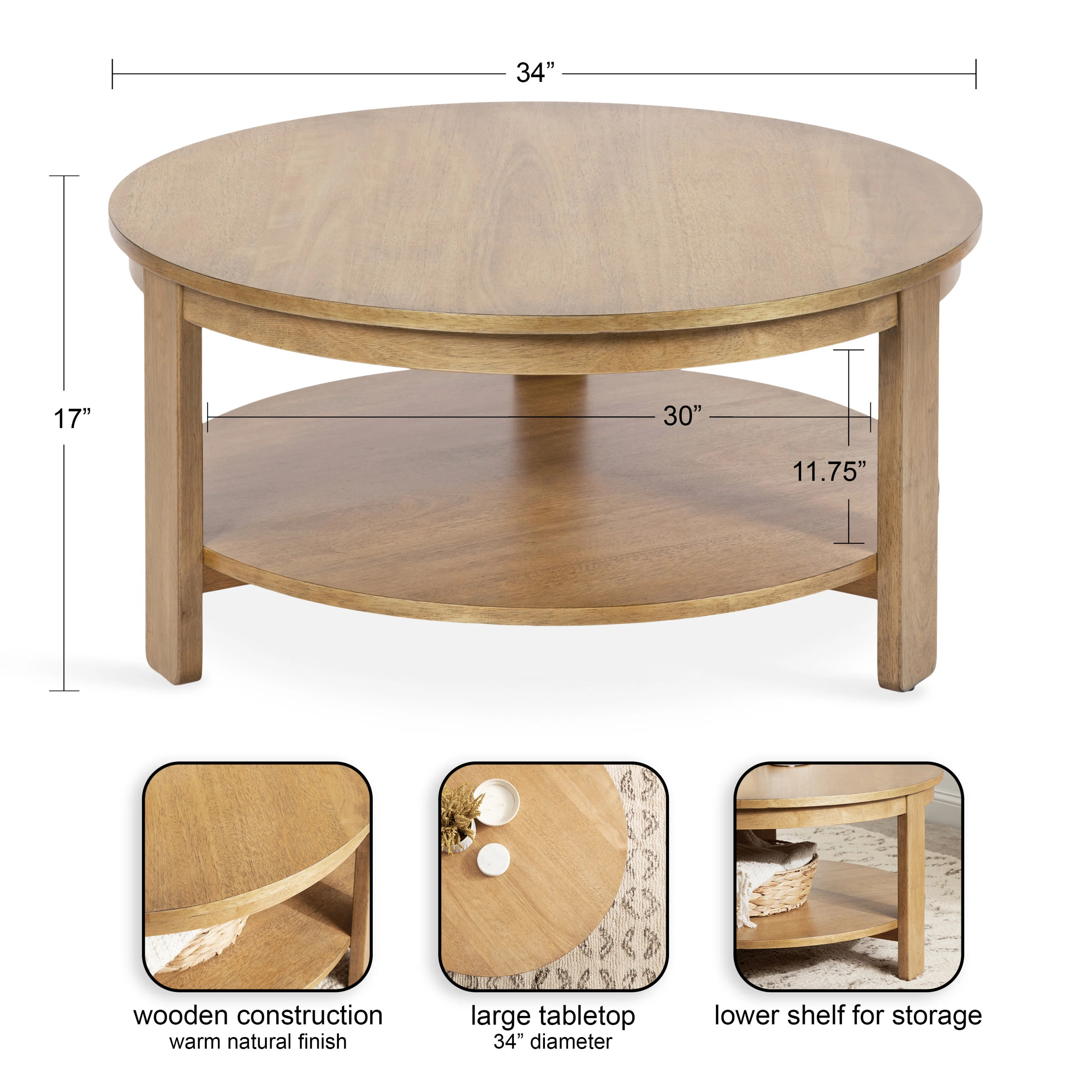 Aamnah Prayash Tiered Round Living Room Coffee Table | Wayfair North America