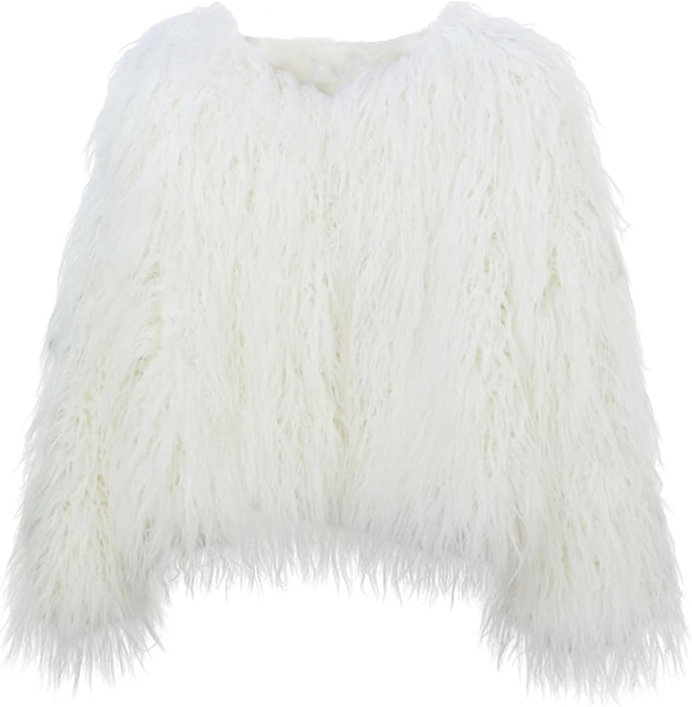 Colf Women's Winter Faux Fur Coat Shaggy Jacket Long Sleeve Outerwear | Amazon (US)