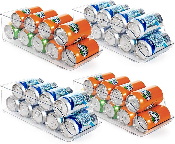Vtopmart 4 Pack Soda Can Organizer for Refrigerator, Fridge Organizer Bins for Freezer, Kitchen, ... | Amazon (US)