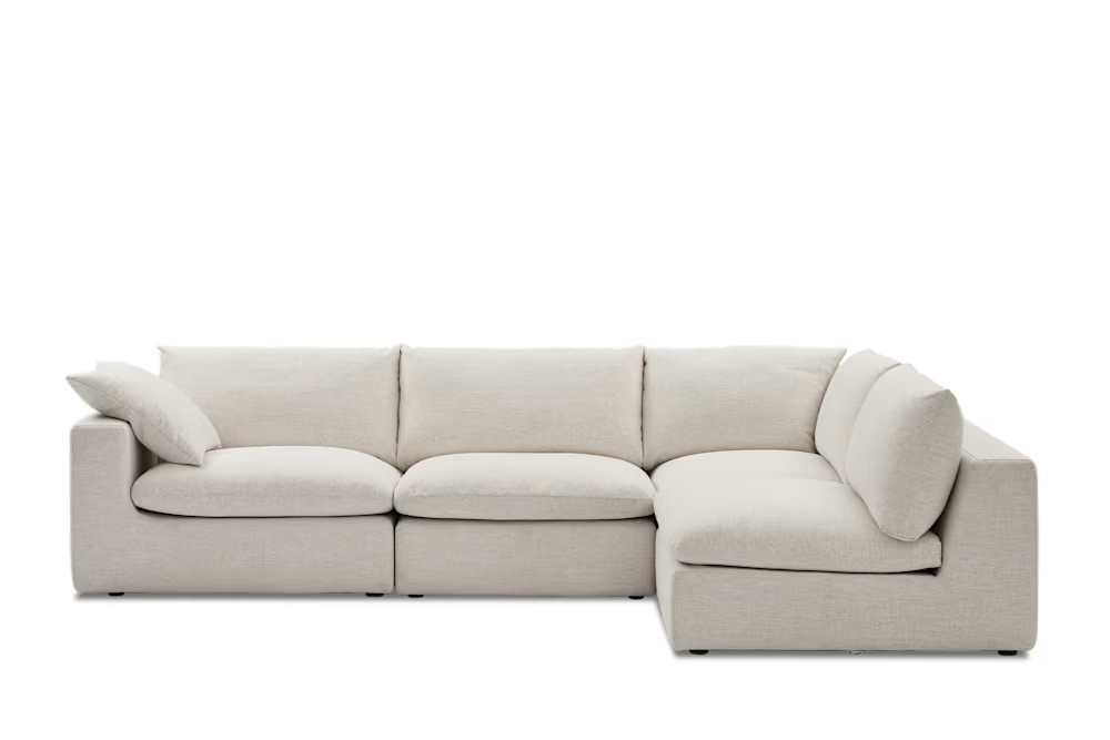 Dawson Chaise Sectional Sofa, Beach Linen, Right Facing | Castlery | Castlery (AU)