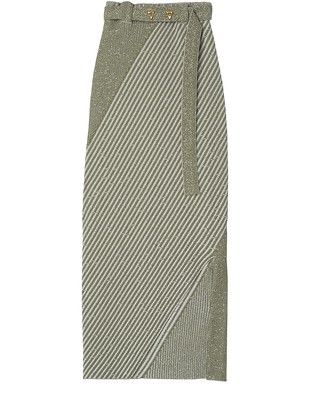 Sand - Slitted Melange Skirt Woth Personalised Buckle - AERON | 24S (APAC/EU)