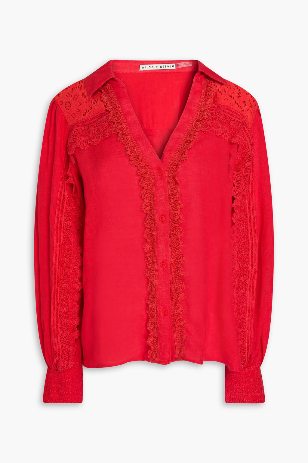 Lace-trimmed linen shirt | The Outnet (UK and Europe)