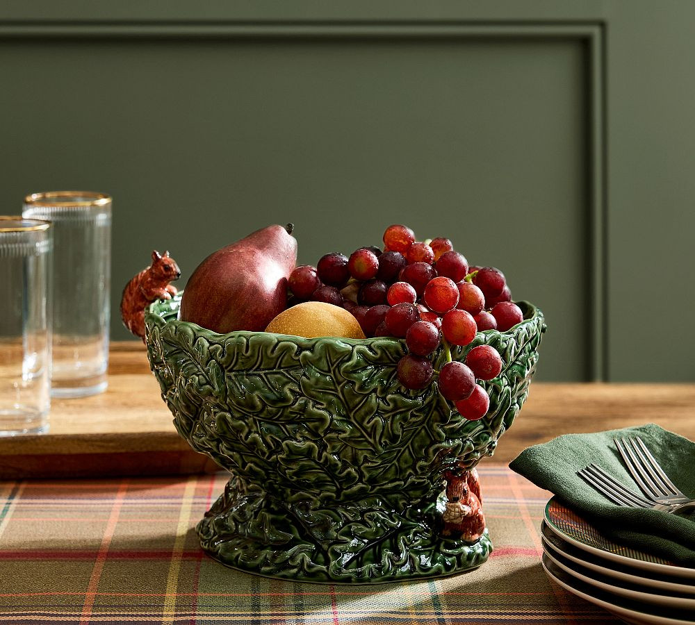 Fantastical Forest Stoneware Footed Serving Bowl | Pottery Barn (US)
