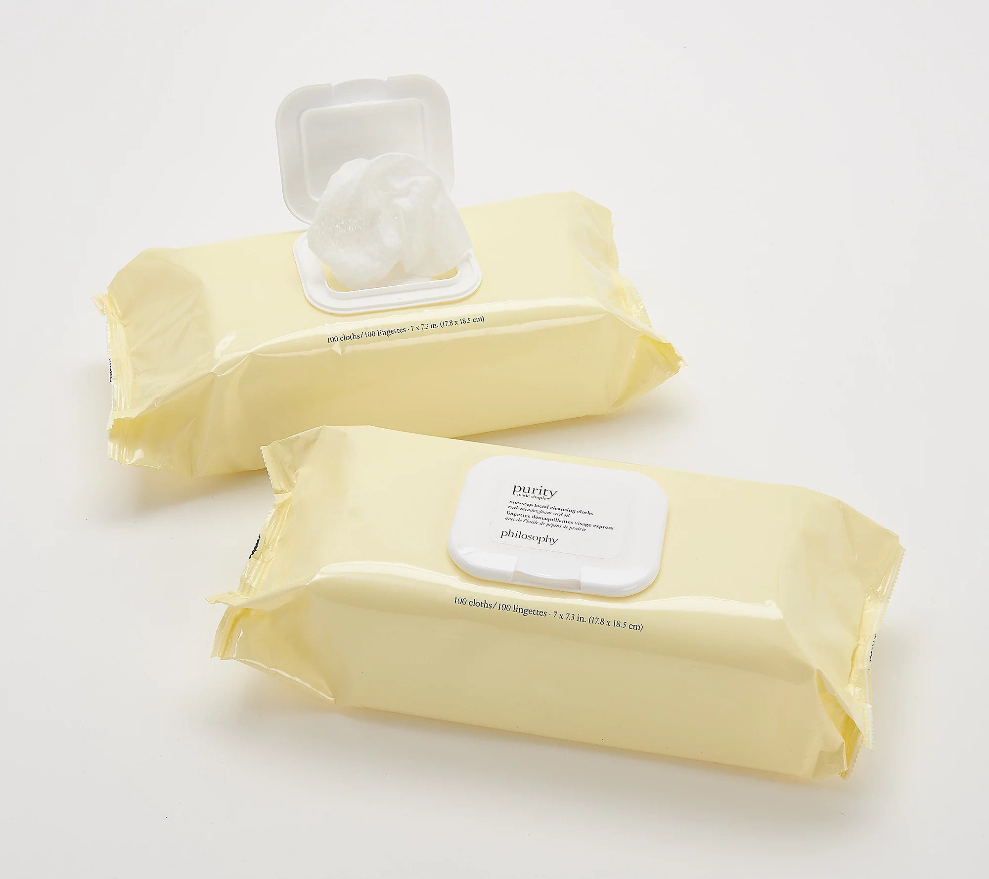 philosophy purity facial cleansing cloths 100count duo | QVC