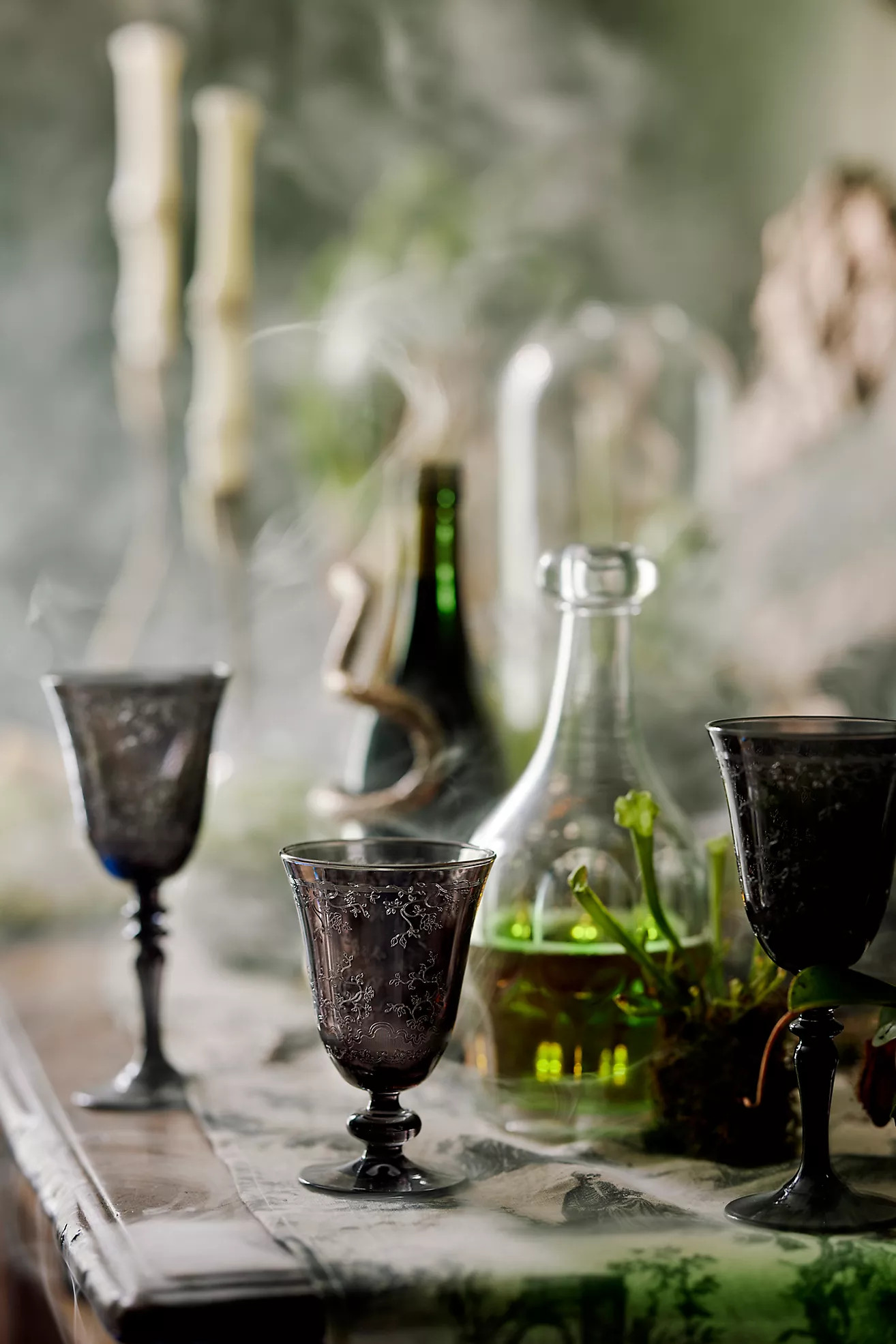 Smoked Thorny Floral Glass | Anthropologie (US)