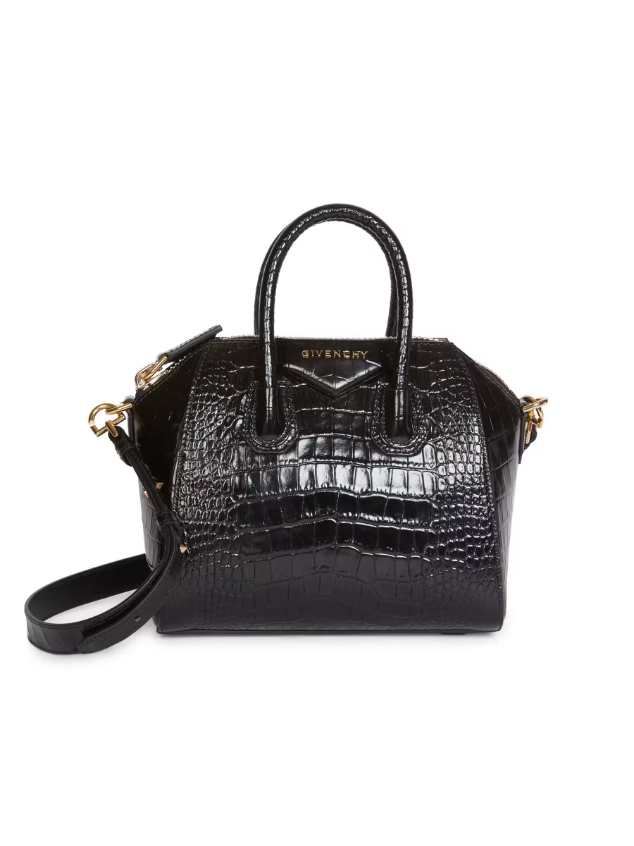 Mini Antigona Croc-Embossed Leather Satchel | Saks Fifth Avenue