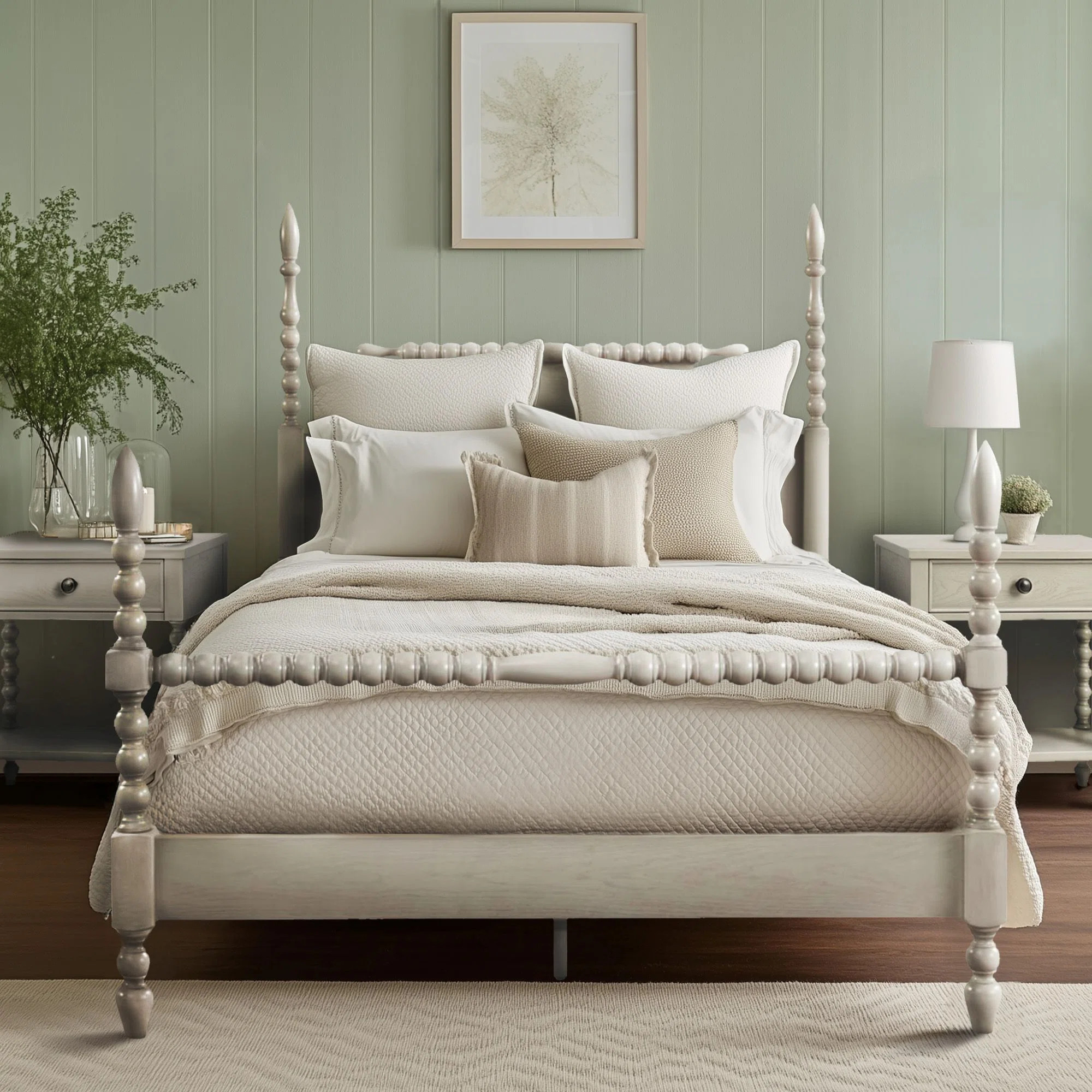 Beckett Solid Wood Low-Profile Bed Frame with Spindle Design | Wayfair North America