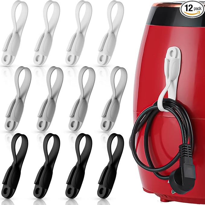 Fiada 12 Pcs Cord Bundlers Cord Organizer for Appliances, Self Adhesive Kitchen Sticky Silicone C... | Amazon (US)